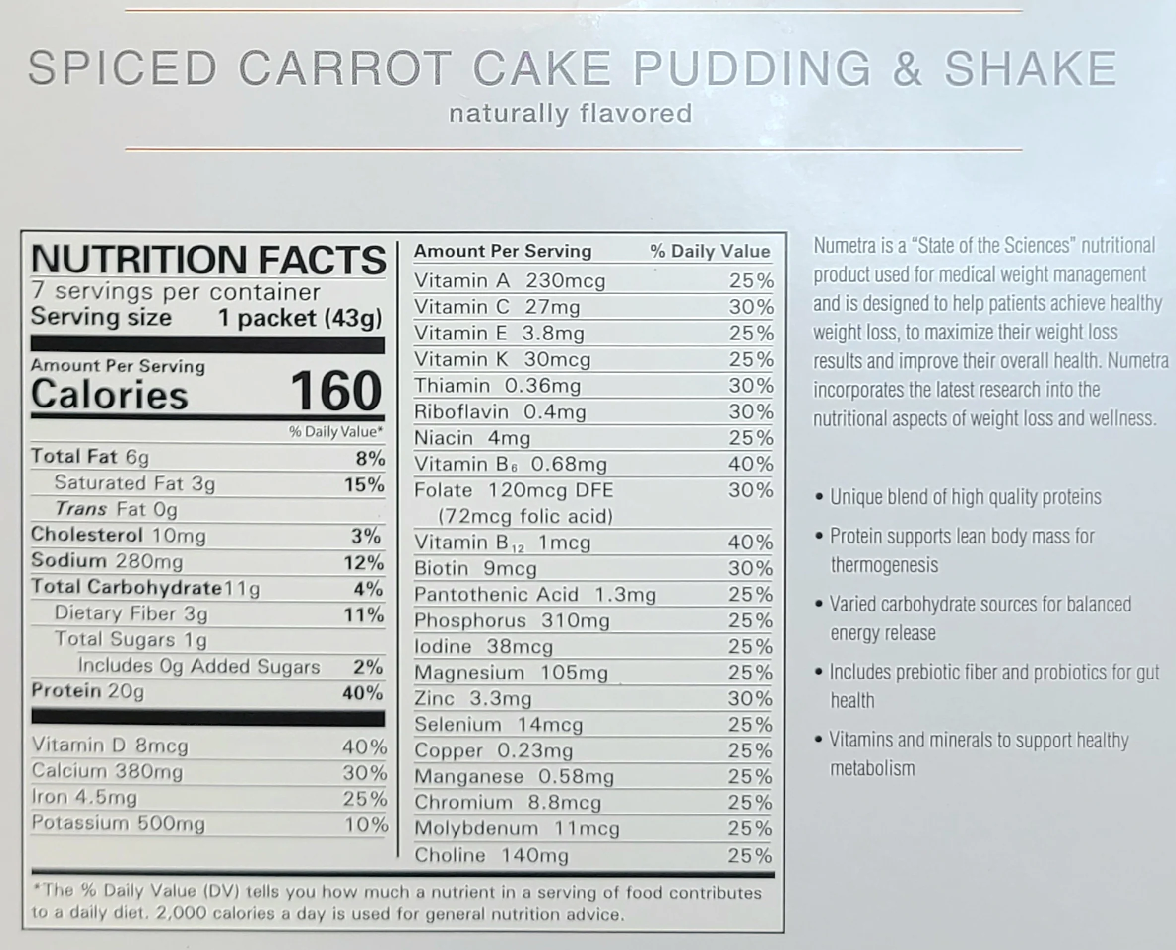 Spiced Carrot Cake Shake - Numetra - Image 3